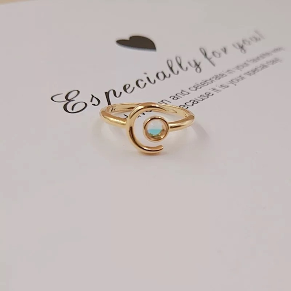 Gold Filled Sterling Silver Moon Ring